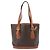 Céline Borsa Tote CELINE Macadam Canvas PVC Pelle Marrone Oro Auth 180666 D'oro - vista 3