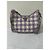 Prada Re-Edition 2005 Raffia-Tasche Karo-Muster Weiß Lila - Ansicht 3