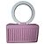 Autre Marque IURI Bolso de cuero rosa con asa circular blanca Blanco