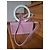 Autre Marque IURI Bolso de cuero rosa con asa circular blanca Blanco - vista 3
