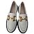Johnnie Boden Boden Mocassini in pelle color crema con morsetto Crudo Gold hardware