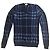 Burberry London V-Ausschnitt Wollpullover Karomuster Grau Dunkelblau