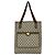 Gucci Old Sherry Line GG Muster Leder Tote Bag Braun Rot Grün