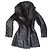 Ermanno Scervino Abrigo de nylon negro y cuero