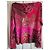 Etro Top de Manga Larga Estampado Floral Rojo Castaño Rosa Roja Dorado Púrpura - vista 3