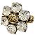 GUCCI GG Marmont Flower Rhinestone Ring Golden