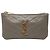 Cartera Saint Laurent de cuero gris con V-Stitch Castaño