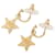 Orecchini Chanel Coco Mark Star Rosa Beige D'oro  - vista 2