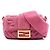 Borsa Baguette convertibile Fendi rosa in spugna goffrata FF 1974