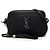 Borsa Camera Lou in rafia intrecciata e pelle nera Saint Laurent Nero