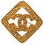 Spilla a Rombo con Diamanti Chanel Gold CC Placcata Oro D'oro