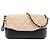 Pochette Gabrielle bicolore beige en cuir de veau vieilli avec double fermeture éclair et chaîne Chanel