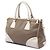 Borsa satchel Prada in tela Canapa marrone con finiture in Vitello Daino Marrone chiaro - vista 2