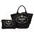 Borsa satchel Prada in tela canapa nera con logo Nero - vista 7