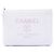 Clutch Chanel White Medium Raffia Deauville O Case Bianco