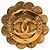 Spilla moneta a fiore Chanel Gold CC placcata oro D'oro