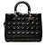 Lady Dior Cannage em verniz preto grande