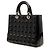 Lady Dior Cannage em verniz preto grande - vista 2