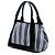 Balenciaga Canvas gestreifter Cabas Navy Blau S - Ansicht 2