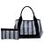 Balenciaga Canvas gestreifter Cabas Navy Blau S - Ansicht 7