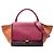 Céline Celine Trapeze Satchel aus dreifarbigem Leder in Rot, Größe Medium Bordeaux