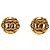 Orecchini Chanel Gold CC placcati oro tondi con clip D'oro