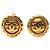 Orecchini Chanel Gold CC placcati oro tondi con clip D'oro