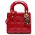 Lady Dior mini in vernice rosso cannage