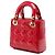 Lady Dior mini in vernice rosso cannage - vista 2