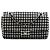 Chanel Black Medium Classic Tweed e Ribbon Logo Double Flap Nero