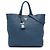 Prada Blue Vitello Daino Open Convertible Tote Blau