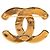 Broche Chanel Gold CC plaqué or matelassé diamant Doré - vue 2