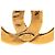 Broche Chanel Gold CC plaqué or matelassé diamant Doré - vue 3