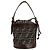Borsa a secchiello Fendi Zucca Marrone Nero
