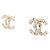 NUOVI ORECCHINI CHANEL LOGO CC PERLE STRASS IN METALLO DORATO D'oro - vista 2