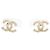 NUOVI ORECCHINI CHANEL LOGO CC PERLE STRASS IN METALLO DORATO D'oro - vista 4