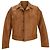 Giacca Sandro Slim-Fit in pelle marrone Rosso