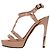 Sandali con plateau e listino a T di Givenchy in pelle beige - vista 2