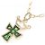 Autre Marque Collana Corona Croce in Oro Rosa e Oro Nero Au750 con Granato - vista 3