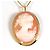 Autre Marque Collar de oro amarillo de 18K con camafeo de concha Dorado