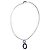 Autre Marque Collana con Pendente Doppio Anello in Ceramica Nera e Diamanti Nero Argento