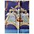 Foulard Hermès Cavaliers des Nuages 90cm Bianco Rosso Blu Gold hardware - vista 3