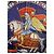 Foulard Hermès Cavaliers des Nuages 90cm Bianco Rosso Blu Gold hardware - vista 4