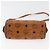 Borsa Mini Boston MCM Logogram Vicetos in PVC 2way Marrone Oro Auth 179932 D'oro - vista 11