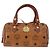 Borsa Mini Boston MCM Logogram Vicetos in PVC 2way Marrone Oro Auth 179932 D'oro - vista 2