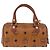 Borsa Mini Boston MCM Logogram Vicetos in PVC 2way Marrone Oro Auth 179932 D'oro - vista 3