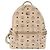 Mochila MCM Vicetos Logogram PVC Leather Ivory Gold Auth 179462 Dourado Cru - vista 2