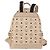 Mochila MCM Vicetos Logogram PVC Leather Ivory Gold Auth 179462 Dourado Cru - vista 3