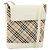 Borsa a Spalla BURBERRY Nova Check in Tela Beige Silver Auth BA12846 Argento