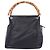 Gucci Borsa a tracolla in nylon con manico in bambù Nero - vista 10